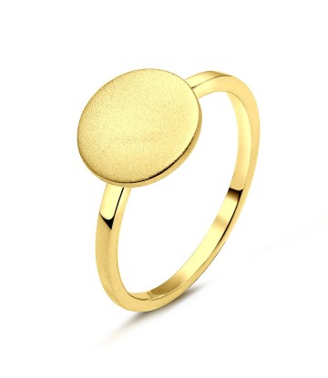 Gold Plated Silver Rings Bend Matt Designed NSR-2785-C-GP